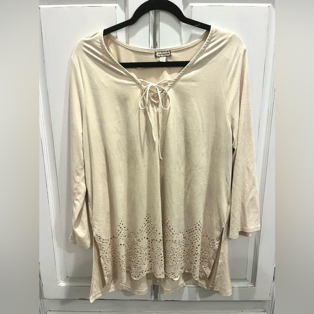 Off white suede blouse
